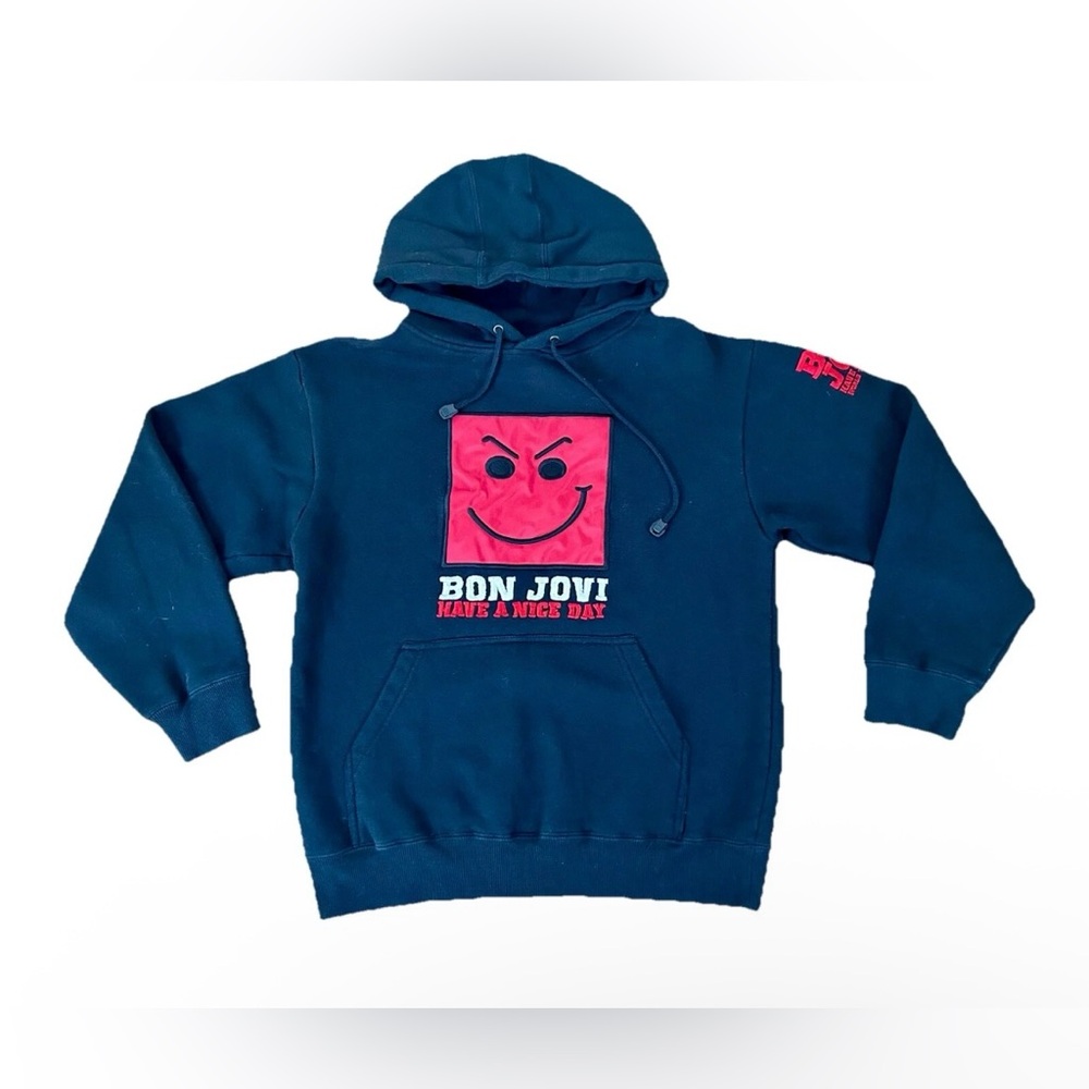 Navy Blue w Red Letters Bon Jovi World Tour Have A Nice Day 2005 - 2006 Hoodie